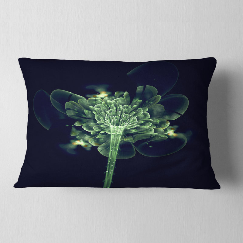 Coussin imprimé floral vert