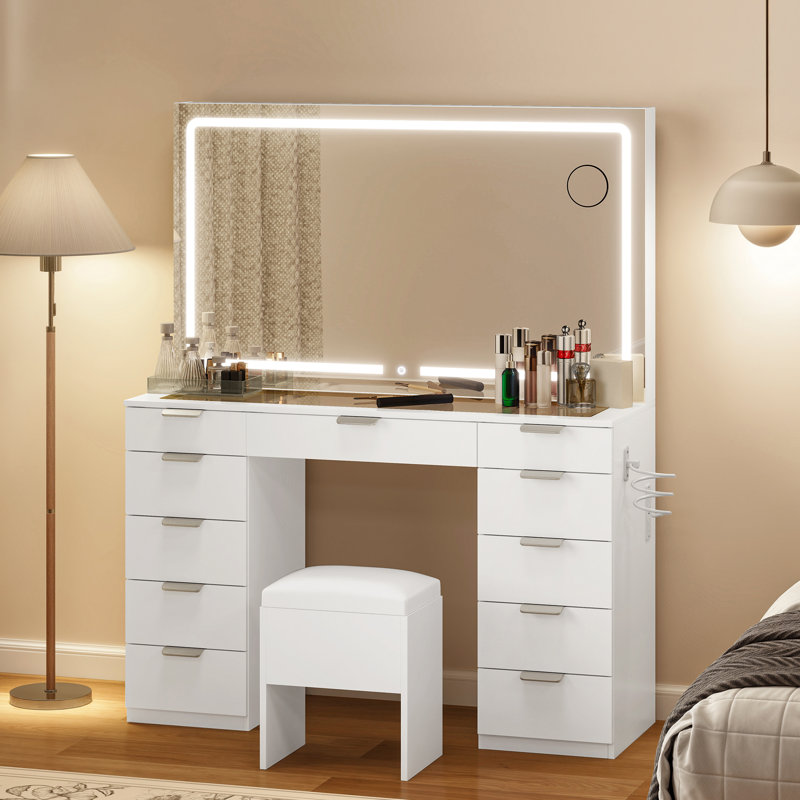 11-drawer Dressing Table With Mirror
