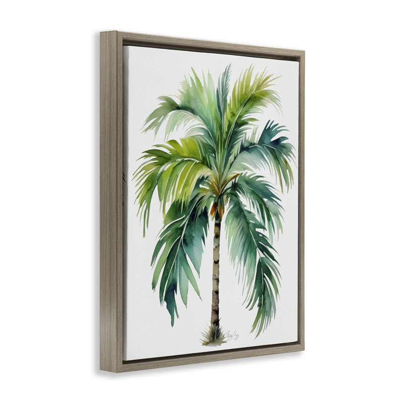Lagoon Majesty Palm Floating Frame, design by Shelly Craig, Montalcino Elm Floater Framed, 31" H x 25" W