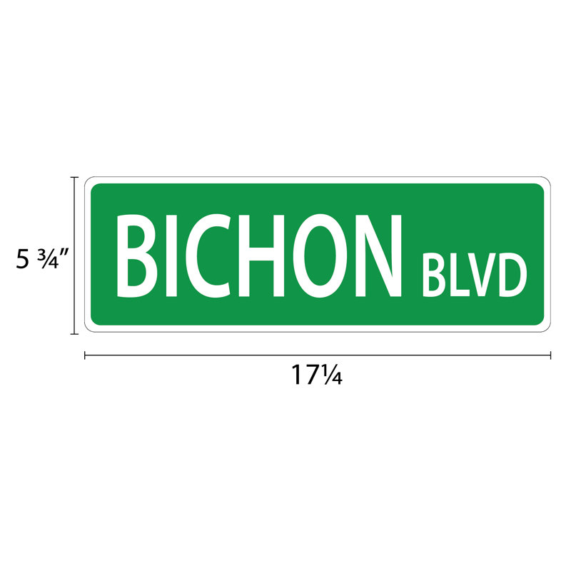 Plaque de rue suspendue Bichon