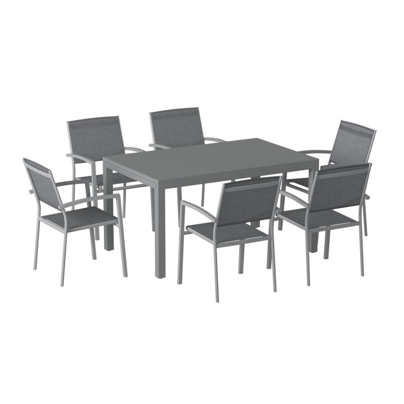 Ensemble salle à manger 7 pièces, Gris