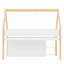 Full-Size Low Loft Bed With Step Staircase, Shelving, Cabinets And LED Lights, White And Natural-2065285392
