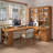 Brown L-Shaped Solid Wood with 1 drawers writing desk-118511598-118511599
