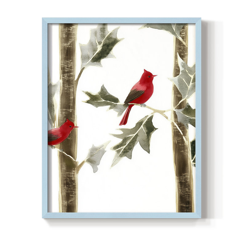 «Christmas Holiday», art encadré en bois massif CEC XXVII, H 15 po x l 12 po, Bleu