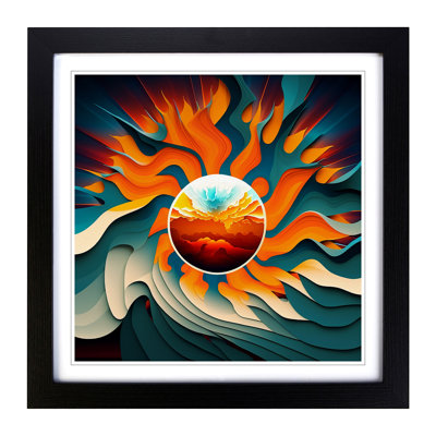 Sun Abstract Art - Framed Print