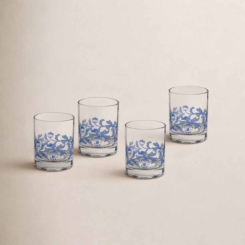 Spode Blue Italian Dof Glasses 14 Oz