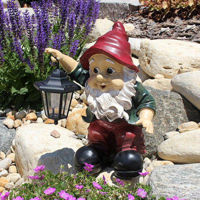 Edison with the Lighted Lantern Gnome Statue