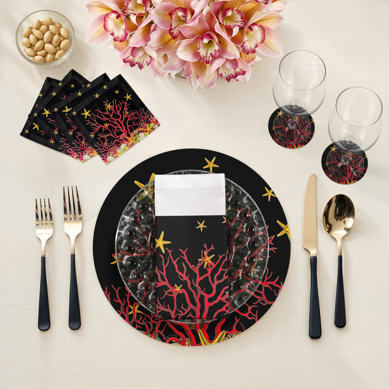 Square Napkins, Black
