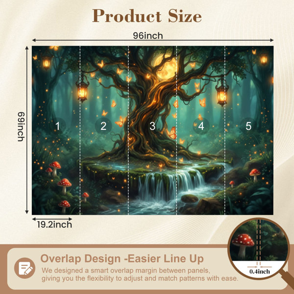 Red Barrel Studio Forest Peel and Stick Wallpaper Magical Tree Glowing ...