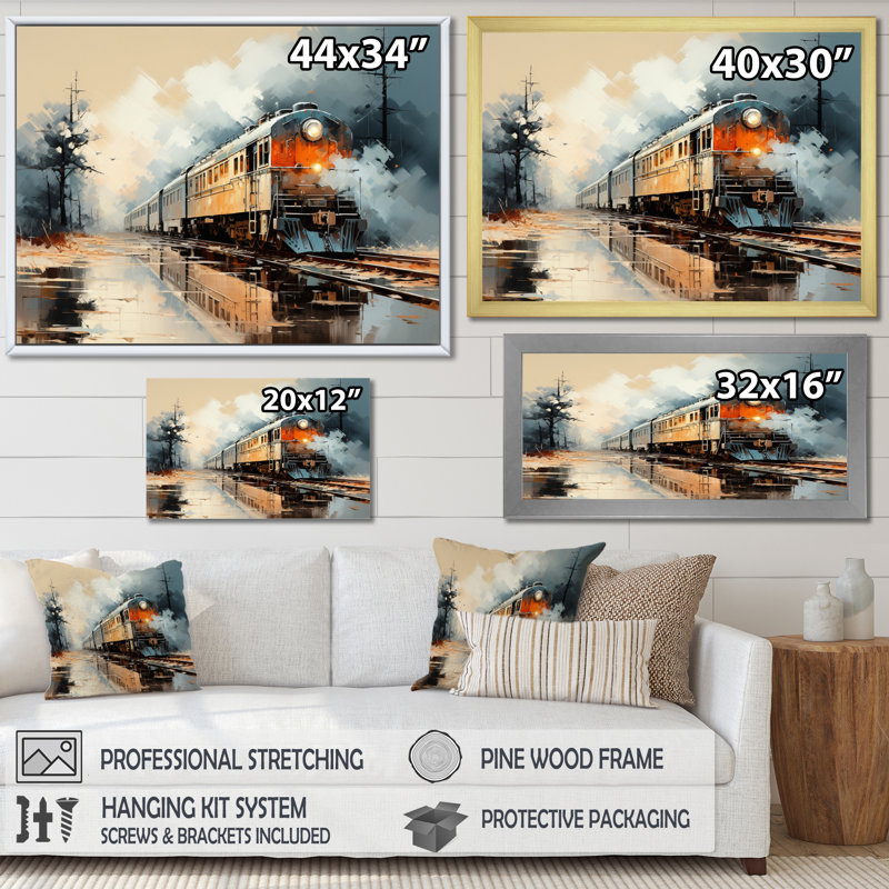 «Abstract Train Sublime Landscape III», reproduction sur toile, Toile tendue, H 24 po x l 32 po x P 1 po
