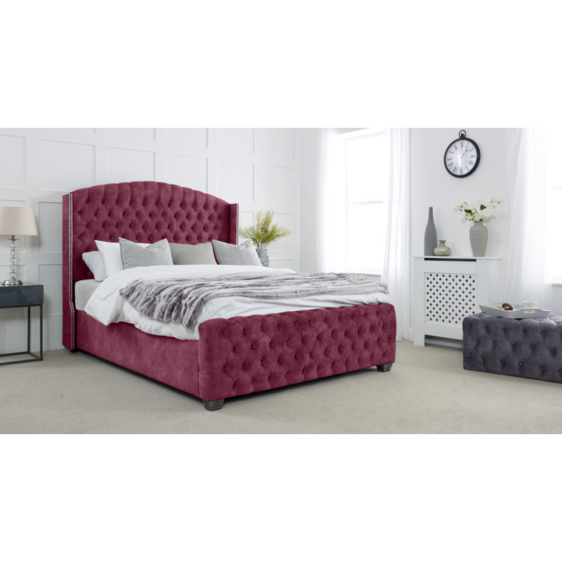 Ginnie Upholstered Bed, Single (3'), Maroon