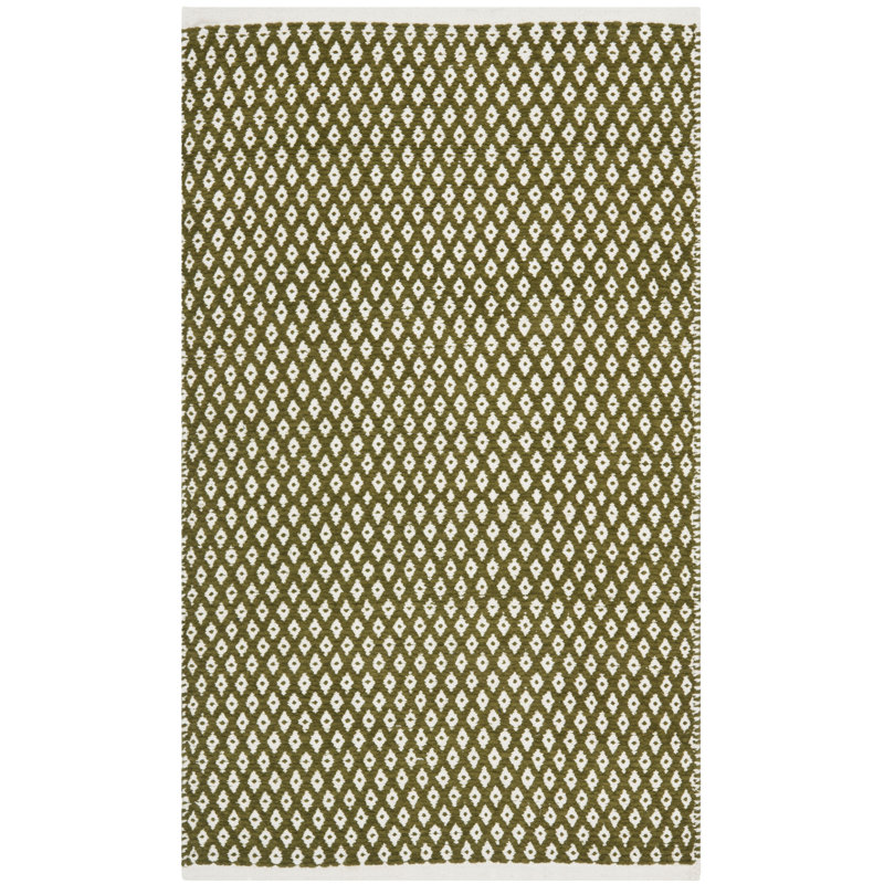 Mckenna Geometric Cotton Hand Woven Area Rug, Rectangle 91 x 152cm