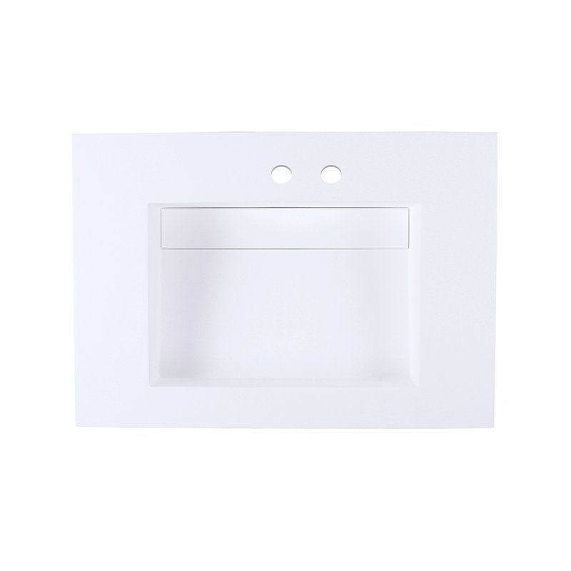 Kubista 19 in. L Bathroom Sink, Gloss White, 4" Centers