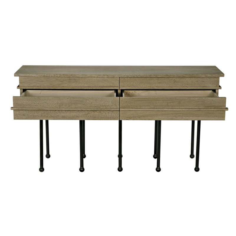 Oliver 60'' W Solid Wood Console Table, Washed Walnut