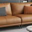Canapé modulaire orange en cuir véritable-1656662975
