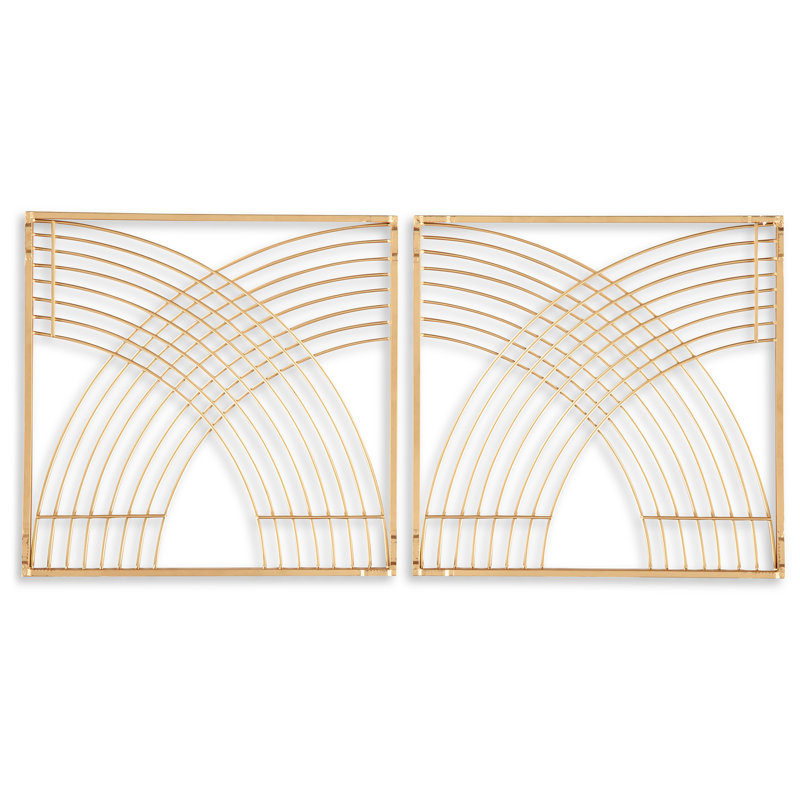 Gold Geometric Metal Wall Decor Set of 2