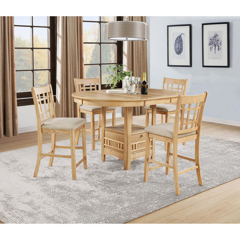 Ensemble de salle à manger à hauteur de comptoir 5 pièces avec table extensible et rangement Inviting