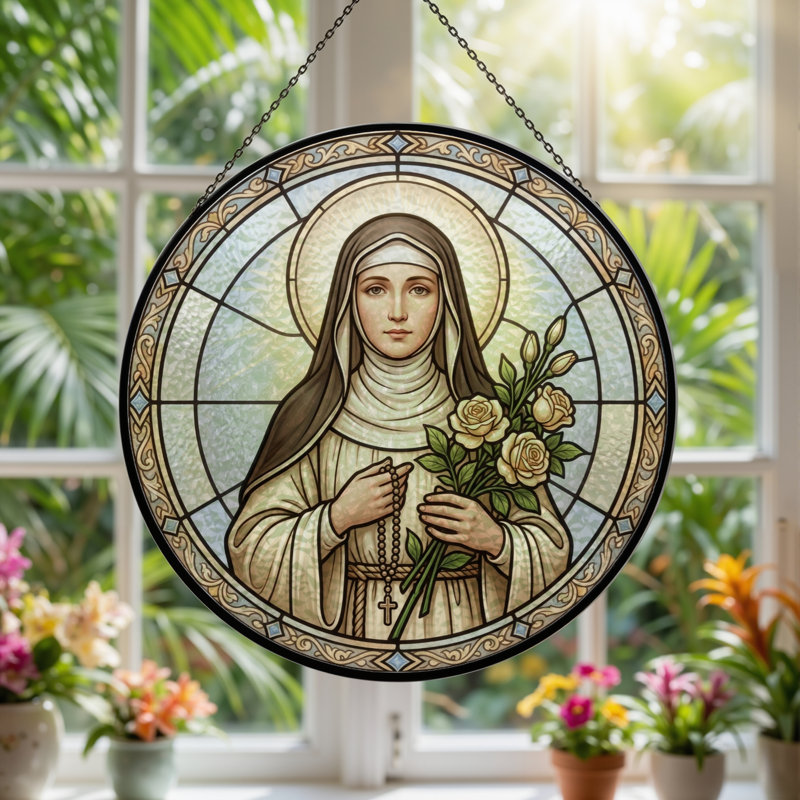 Vitrail Saint Teresa H 12 po, H 12 po