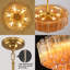 Lustre moderne gradué à niveaux 6 lumières 14 "avec abat-jour en verre Eulalia-266835537