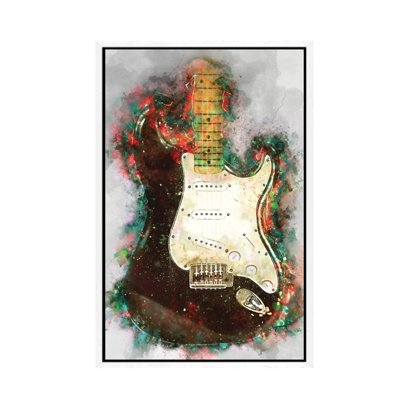 Eric Clapton's Blackie Electric Guitar - Print on Canvas, White Framed, 101.6 cm H x 66.04 cm W