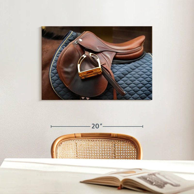 Mehar Brown Leather Saddle, 16" H x 24" W