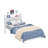 Storage Bed Equipped With Charging Station And Bedside LED Light Strip-377780693