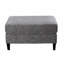 1Pc Ottoman Transitional Style Chenille Fabric Grey Colour Tappered Feet Couch Ottoman