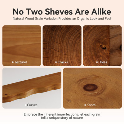 Wood Wall Floating Shelves Set of 3