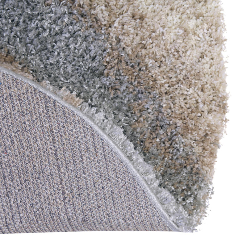 Abstract Indoor Rug, Round 7'10", Gray/Beige