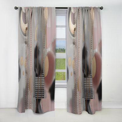 Reese - Modern Shapes Abstract Blackout Curtain - 1 Panels