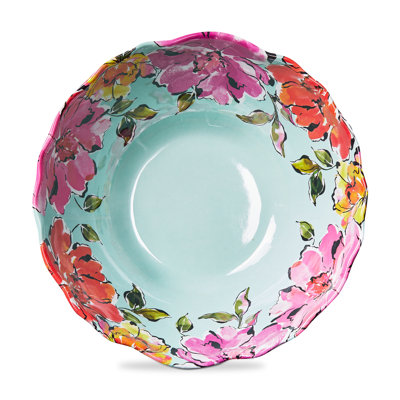 In Bloom Melamine Serving Bowl Blue Everyday 136 Oz