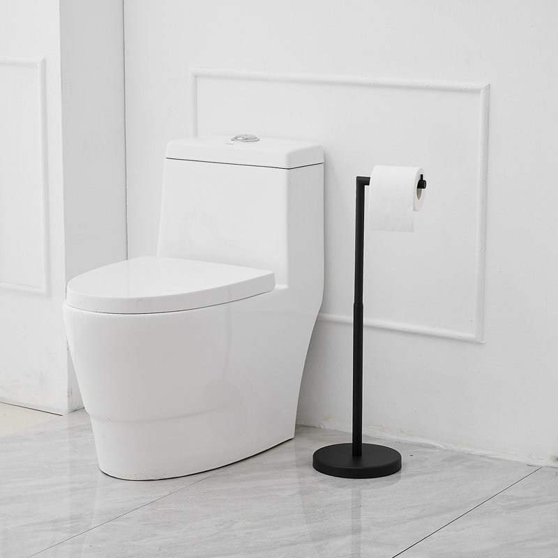 Porte-papier hygiénique sur pied, Noir mat