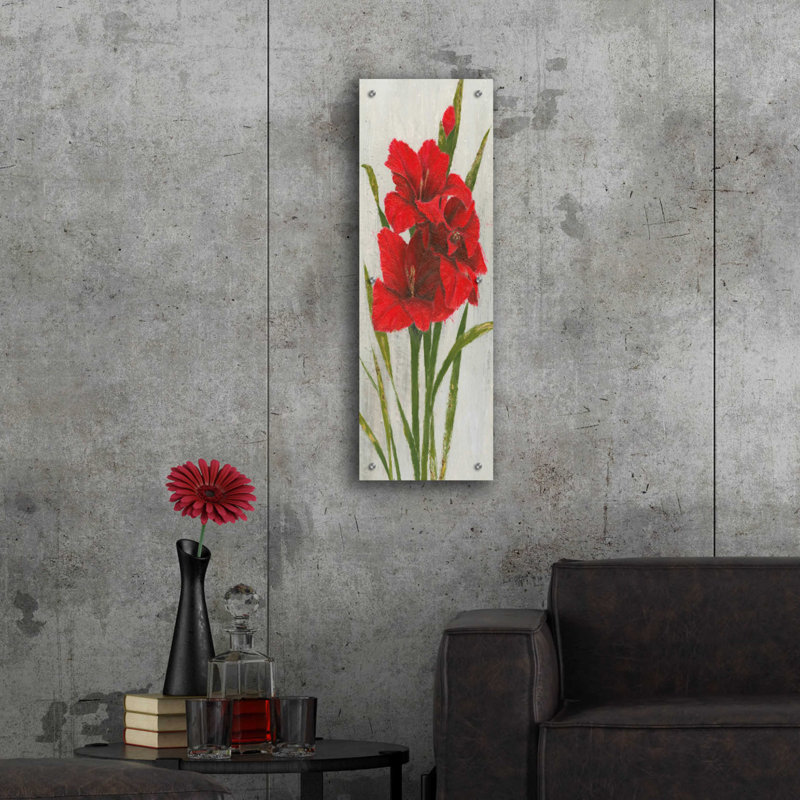 «Red Simplicity I» par James Wiens - impression sans cadre, L 12 po x H 36 po