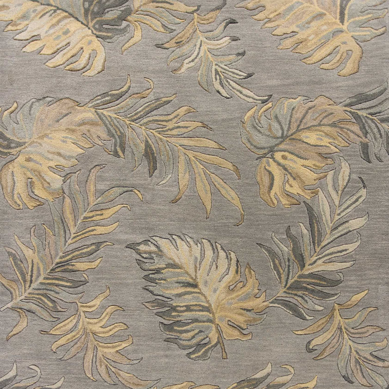 Tapis gris en laine touffeté à la main Vredenburgh Ocean, Rectangle 3 pi 3 po x 5 pi 3 po