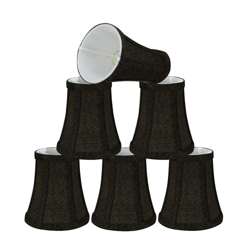 Abat-jour en tissu de style candélabre en cloche de 5 po (attache) noir