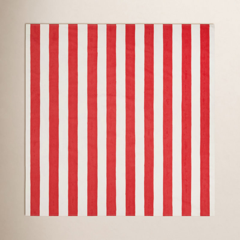 Brezhane Tablecloth - Stripes, 59" Square, Red