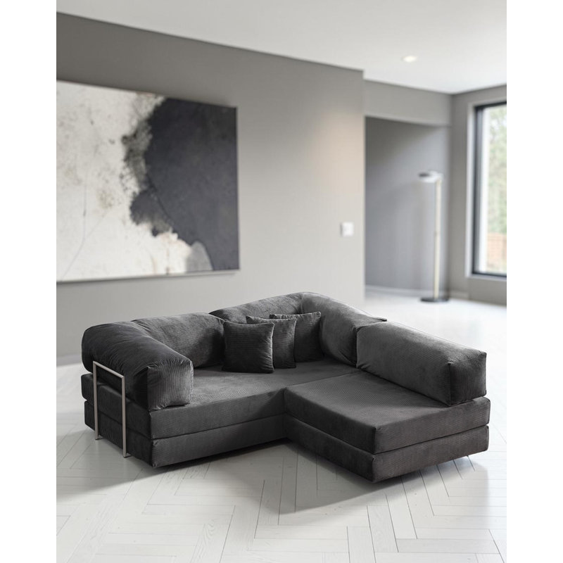 Canapé modulaire en L Anthracite, Anthracite