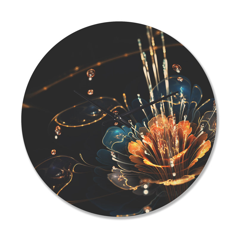Horloge murale fleur avec gouttes d'eau, Grand