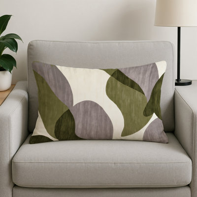 Coussin décoratif intérieur et extérieur gris aquarelle