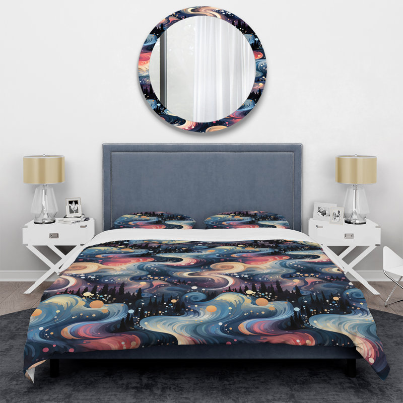Celestial Dreams Galaxy Pattern XIV Abstract Duvet Cover, King Duvet Cover + 2 King Shams
