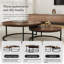 Modern Nesting Coffee Tables Set of 2, Round Walnut Wood Top with Black Metal Frame, Contemporary Living Room Tables 80cm x 60cm Modular Table-852533186