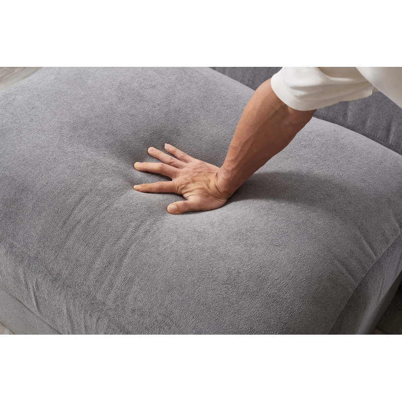 Sectional Sofa Deep Seat Sofa Couch with Ottomans, Corduroy Sofa Sleeper Comfy Upholstered Furniture for Living Room, Apartment, Office, (4-Seat & 2-Ottoman)