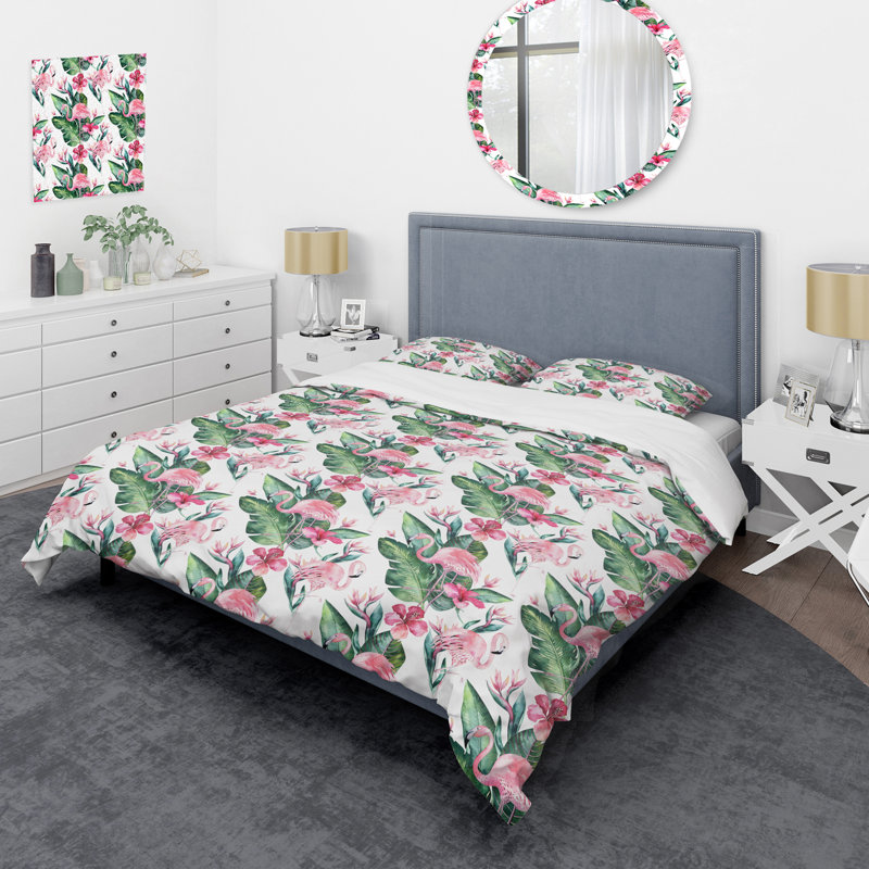 Ensemble de housse de couette Tropical Floral Summer - Animaux - Microfibre de polyester