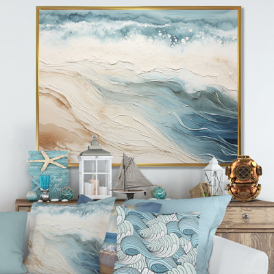 «Modern Modern» bleu et beige vue aérienne sur toile V