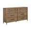 Commode double moderne transitionnelle brune - Tiroirs en queue d'aronde avec glissières à roulement à billes