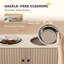 Armoire de rangement à 2 portes avec bols surélevés pour chien, armoire d'appoint