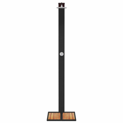 WALPLUS Gray Outdoor Shower PE Rattan Acacia Wood 19.7 x 21.7 x 88.2 in Freestanding Top Spray Garden Unit