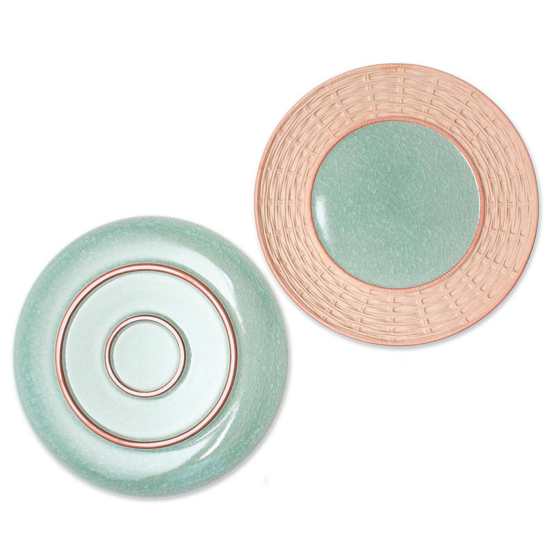 Assiettes en céramique Renfro Country Meal Celadon (la paire)