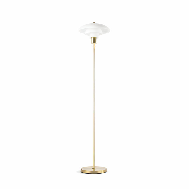 51.77" Mid-Century Modern Floor Lamp With Triple Glass Shade Design – Vintage-Inspired Standing Lamp With Stable Base For Living Room Or Bedroom
