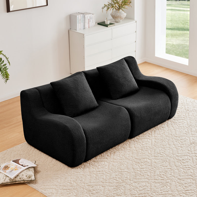 Canapé modulaire Boneless, Bouclé noir